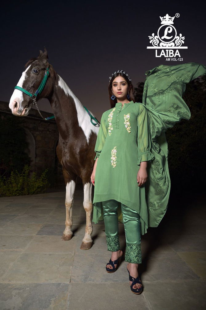 Laiba The Designer Studio Am 123 Georgette Designer Ready Made Suit Collection